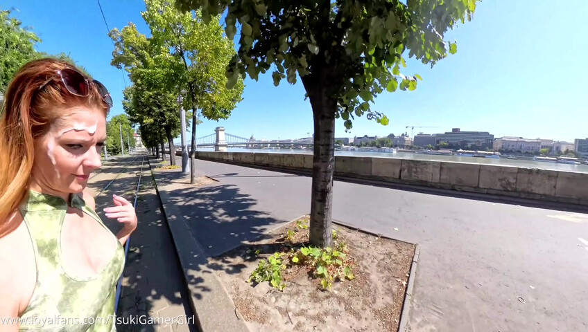 TsukiGamerGirl - Cumwalk on the Danube promenade