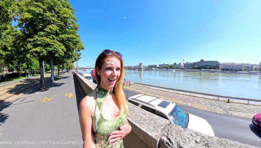 TsukiGamerGirl - Cumwalk on the Danube promenade