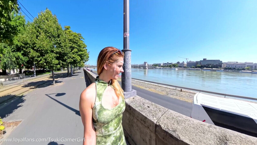 TsukiGamerGirl - Cumwalk on the Danube promenade