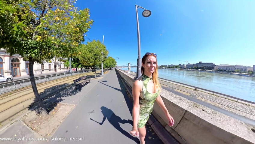TsukiGamerGirl - Cumwalk on the Danube promenade