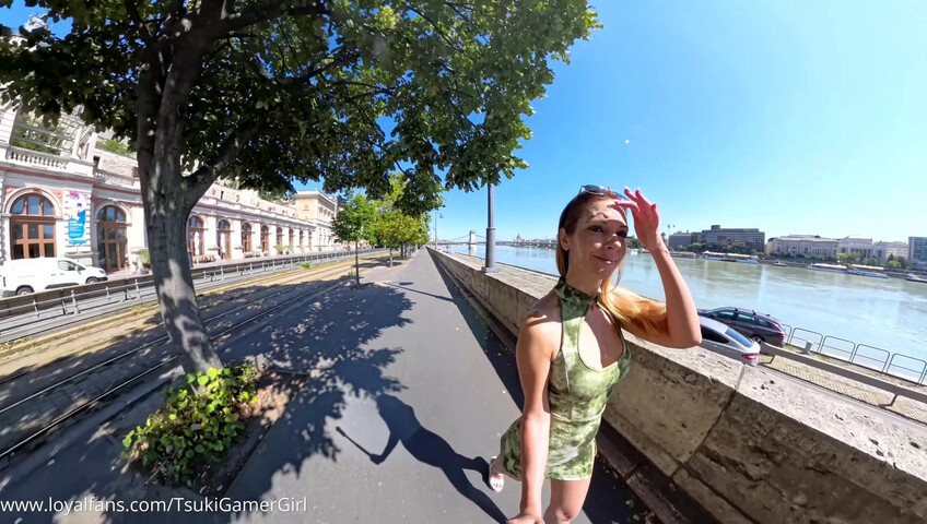 TsukiGamerGirl - Cumwalk on the Danube promenade