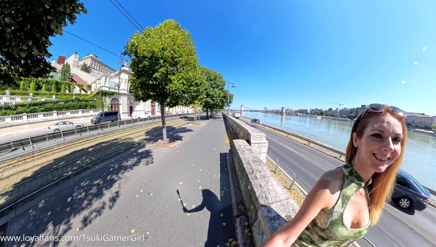 TsukiGamerGirl - Cumwalk on the Danube promenade