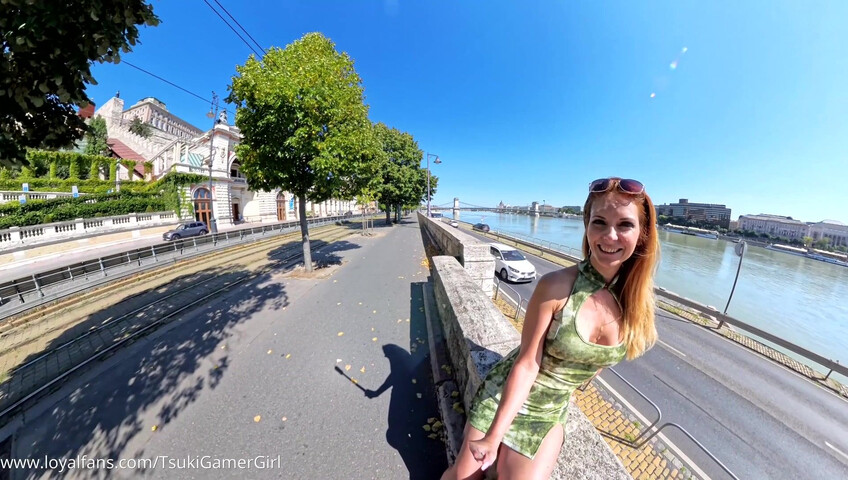 TsukiGamerGirl - Cumwalk on the Danube promenade