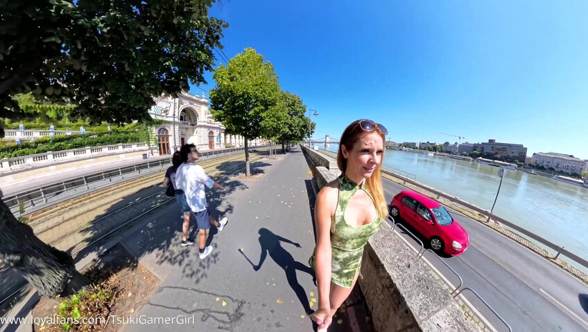 TsukiGamerGirl - Cumwalk on the Danube promenade