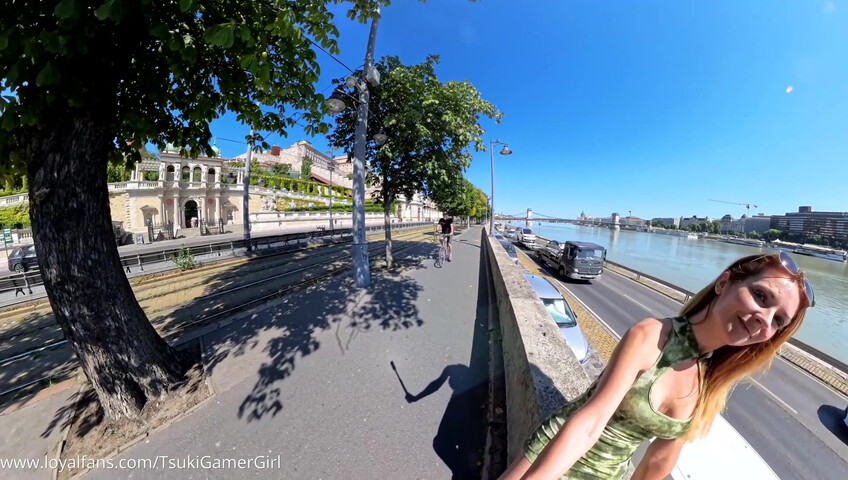 TsukiGamerGirl - Cumwalk on the Danube promenade