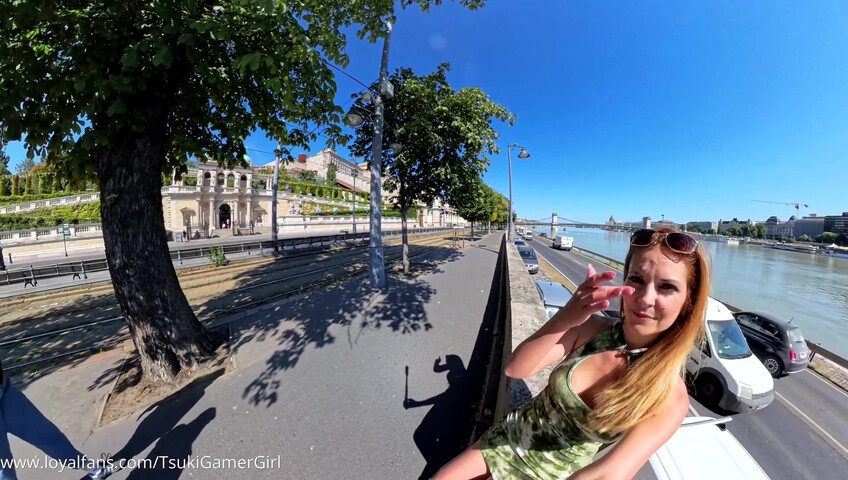 TsukiGamerGirl - Cumwalk on the Danube promenade