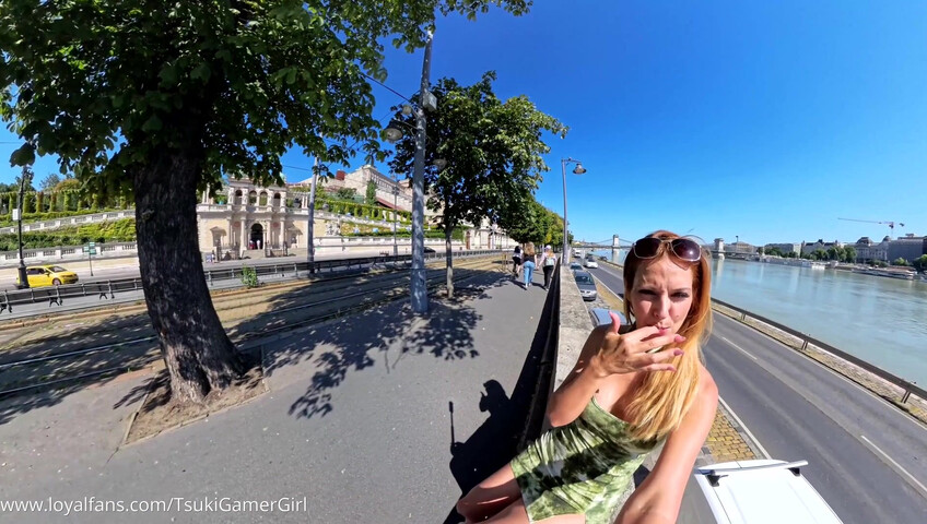 TsukiGamerGirl - Cumwalk on the Danube promenade