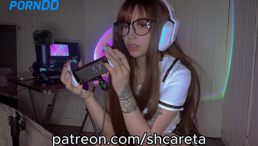 SHCareta ASMR - Ear Licking & Sexy Schoolgirl Outfit