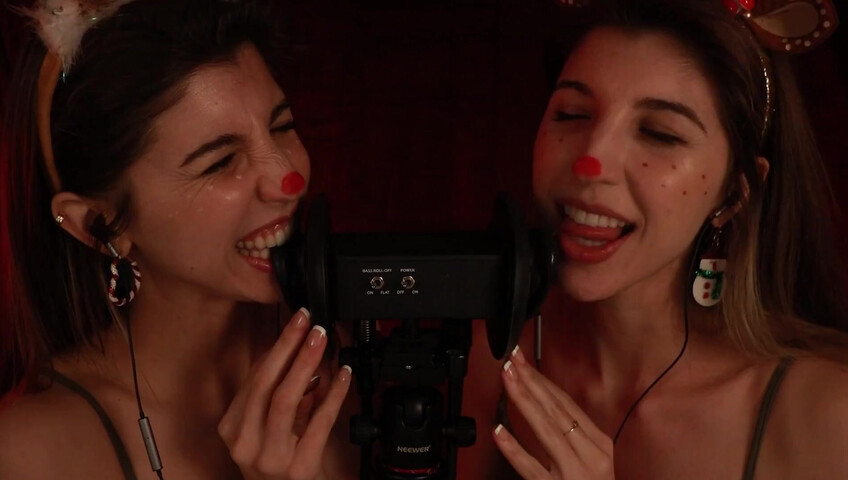 FrivolousFox ASMR - 26 December 2025 - Twin Reindeer Ear Eating ~ ASMR