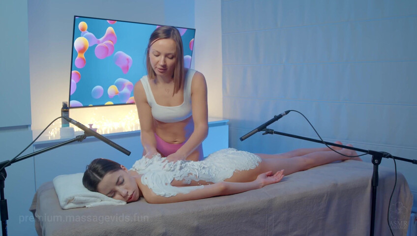 ASMR Massage - 30 November 2025 - Back NU Massage with Foam by Lina to Darina M