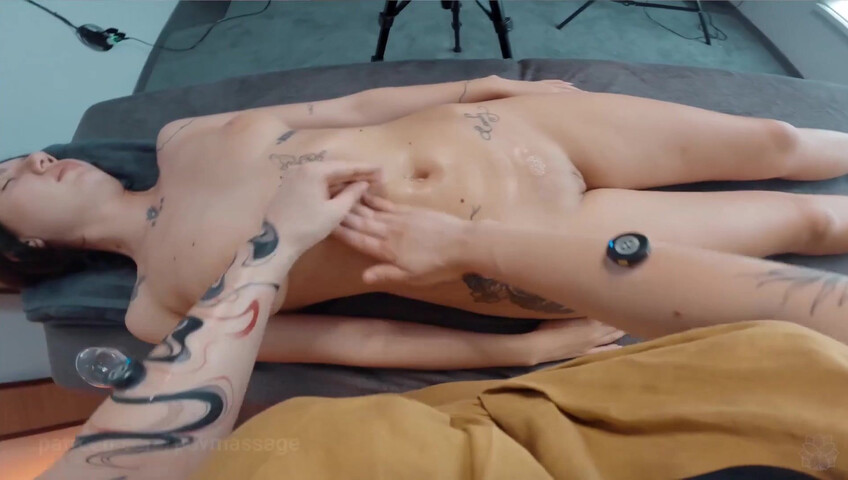 ASMR Massage - Front Massage with Aloe Gel by Yolana POV to Sandy