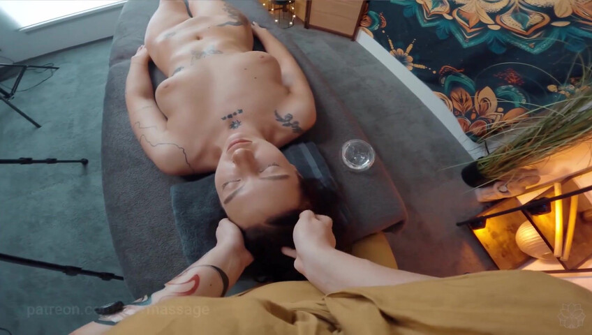 ASMR Massage - Front Massage with Aloe Gel by Yolana POV to Sandy