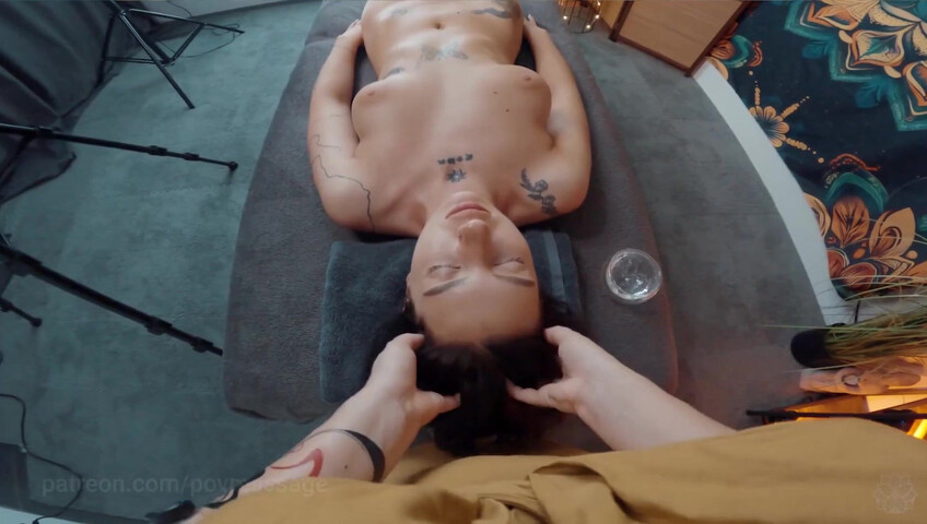 ASMR Massage - Front Massage with Aloe Gel by Yolana POV to Sandy