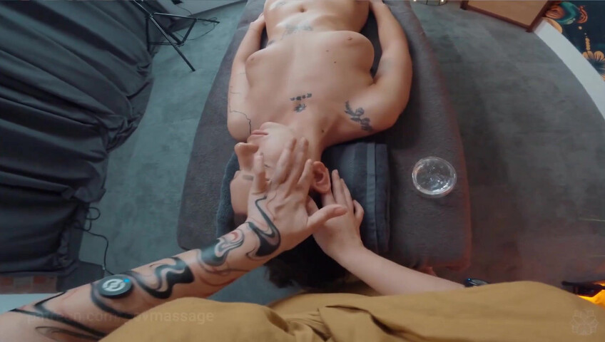 ASMR Massage - Front Massage with Aloe Gel by Yolana POV to Sandy