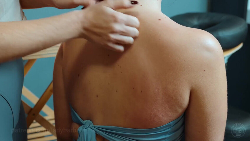 Lady Barbers ASMR - 6 Sep 2025 - Shoulders breast and back massage with foam by Olga