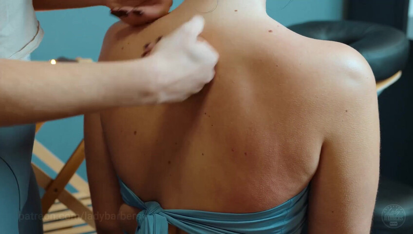 Lady Barbers ASMR - 6 Sep 2025 - Shoulders breast and back massage with foam by Olga