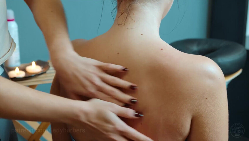 Lady Barbers ASMR - 6 Sep 2025 - Shoulders breast and back massage with foam by Olga