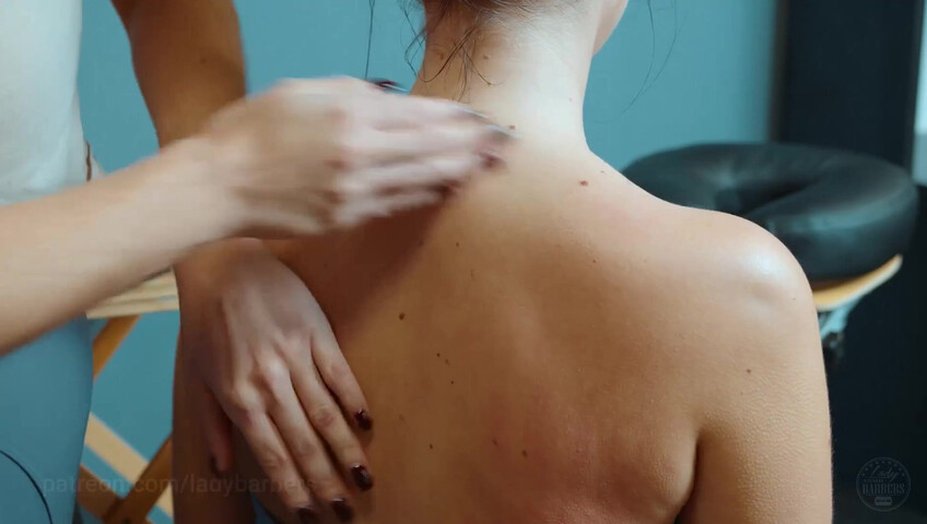 Lady Barbers ASMR - 6 Sep 2025 - Shoulders breast and back massage with foam by Olga