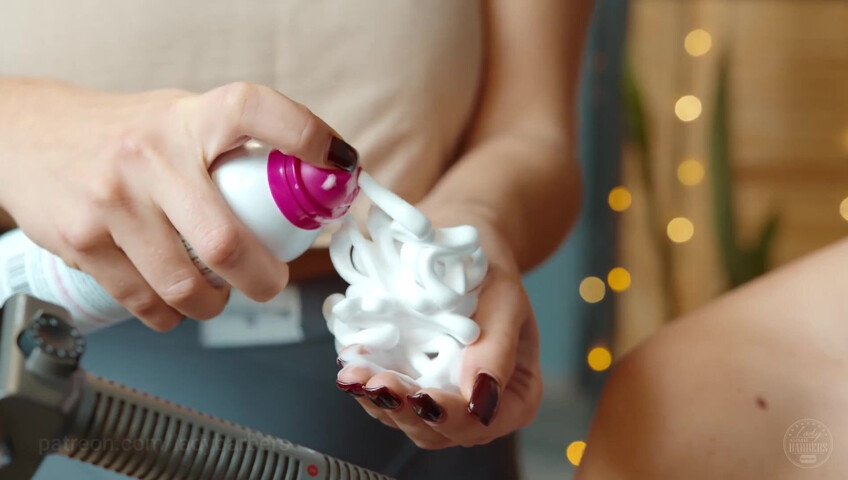 Lady Barbers ASMR - 6 Sep 2025 - Shoulders breast and back massage with foam by Olga