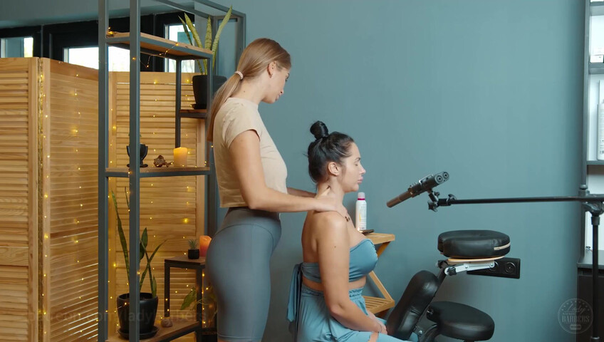 Lady Barbers ASMR - 6 Sep 2025 - Shoulders breast and back massage with foam by Olga