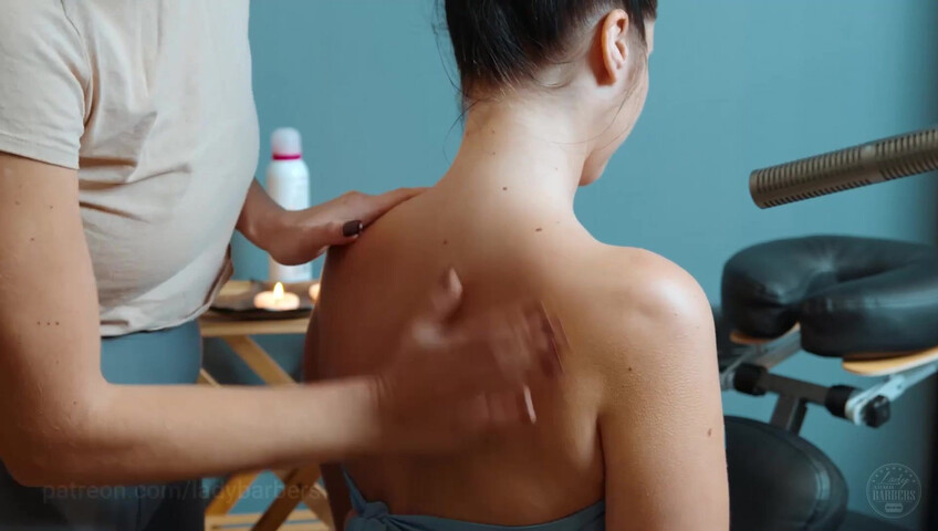 Lady Barbers ASMR - 6 Sep 2025 - Shoulders breast and back massage with foam by Olga