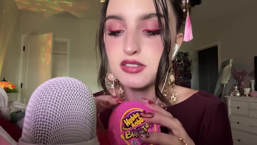 Beebee ASMR - Extra Gum Chewing, Wet Mouth Sounds, Inaudible Whispering, Hand Sounds