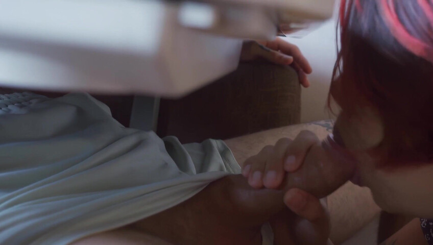 Gomez & Morticia - Under The Table Blowjob