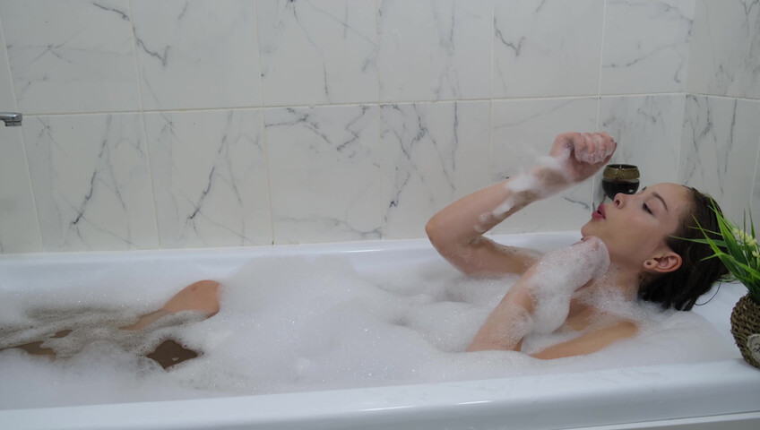 KateKuray Craves A Cock After Her Bath - Blowjob - Shower - Blue Eyes - Bathing - Bathtub - Natural Tits - Fondling - Cock Licking - On Her Knees - Balls Licking