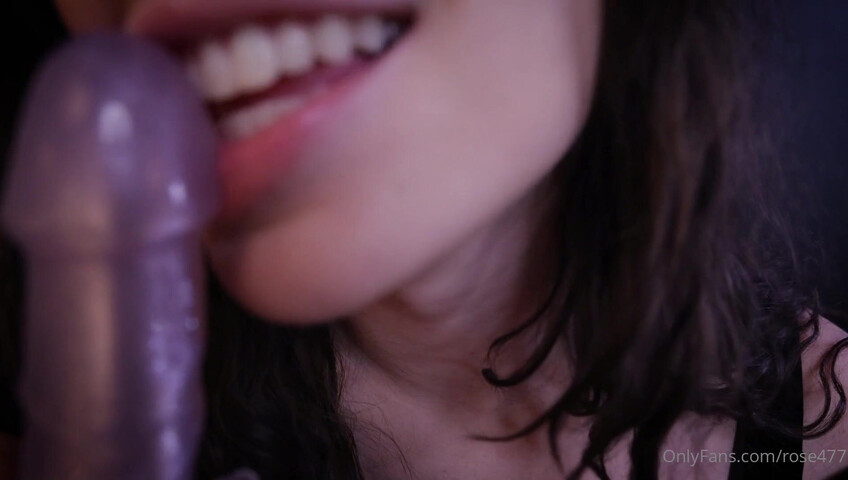 Rose ASMR - Licking & Sucking Dildo ASMR