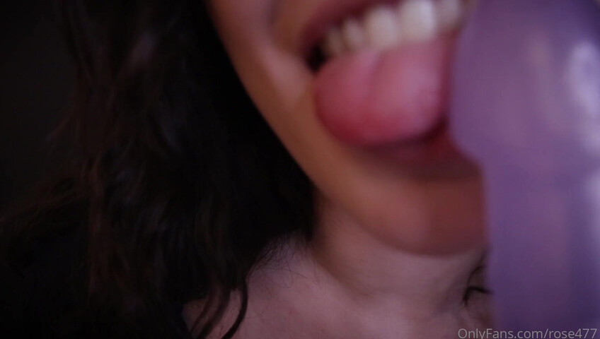 Rose ASMR - Licking & Sucking Dildo ASMR