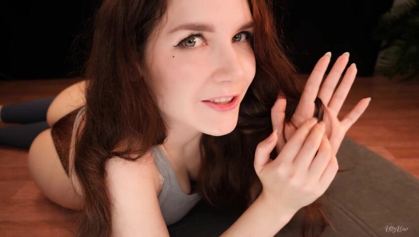 KittyKlaw ASMR - Wet Mouth Sounds & Toned Legs in Yoga Pants