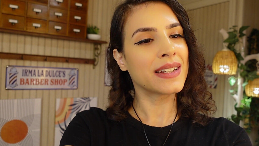 Irma La Dulce - Thunderstorm Blackout- MILF Barber LOVESTORY