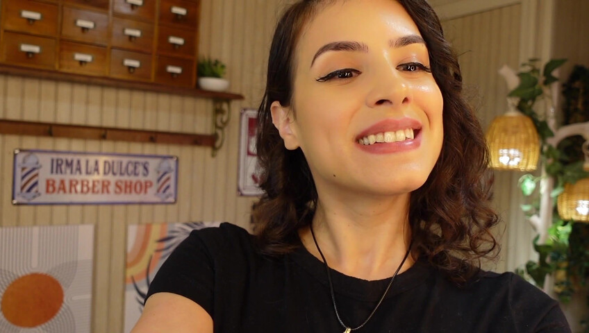 Irma La Dulce - Thunderstorm Blackout- MILF Barber LOVESTORY