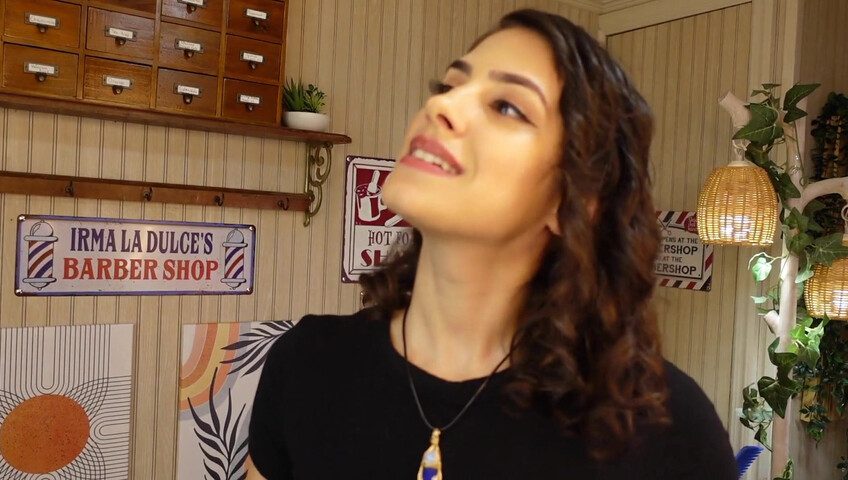 Irma La Dulce - Thunderstorm Blackout- MILF Barber LOVESTORY