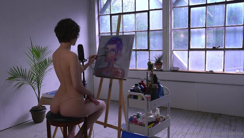 Quiet Creative ASMR - Painting A Woman While Nude
