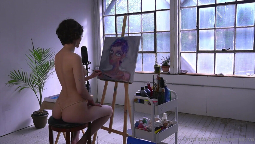 Quiet Creative ASMR - Painting A Woman While Nude