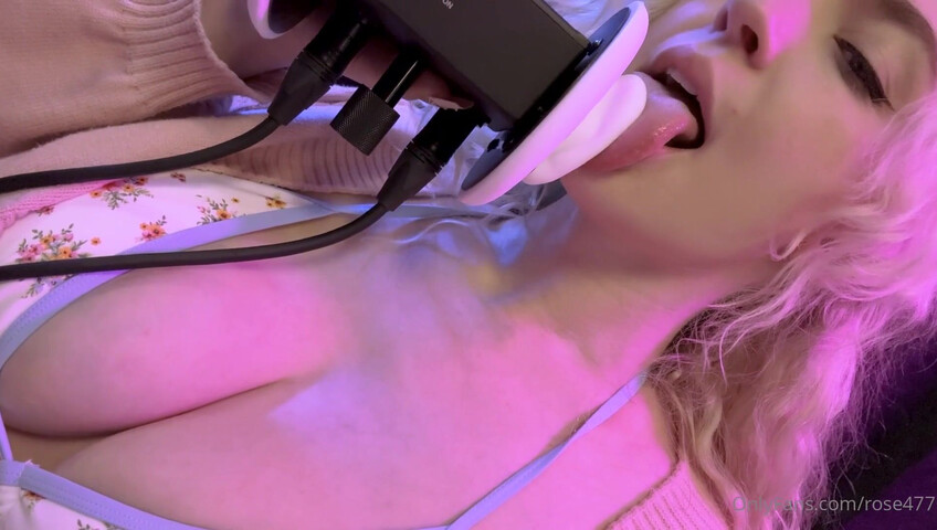 Rose ASMR - Dildo sucking and titfucking