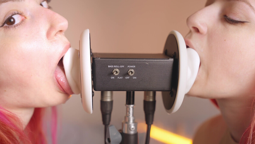 The Sounds of Girls - 28 December 2025 - ASMR Ultra Wet Sаliva Twins Ear Licking