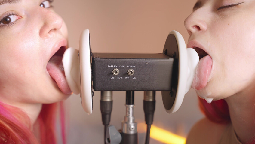 The Sounds of Girls - 28 December 2025 - ASMR Ultra Wet Sаliva Twins Ear Licking