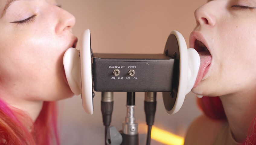 The Sounds of Girls - 28 December 2025 - ASMR Ultra Wet Sаliva Twins Ear Licking