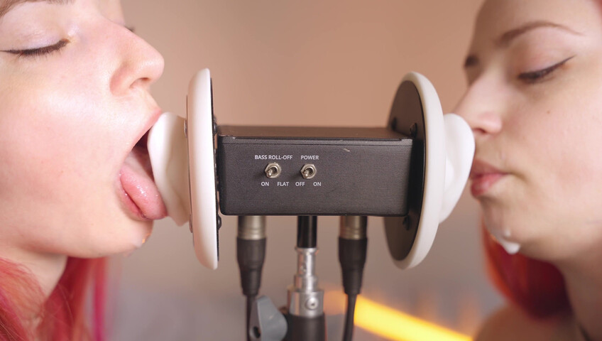 The Sounds of Girls - 28 December 2025 - ASMR Ultra Wet Sаliva Twins Ear Licking