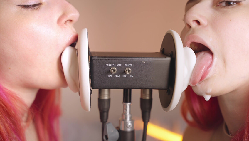 The Sounds of Girls - 28 December 2025 - ASMR Ultra Wet Sаliva Twins Ear Licking