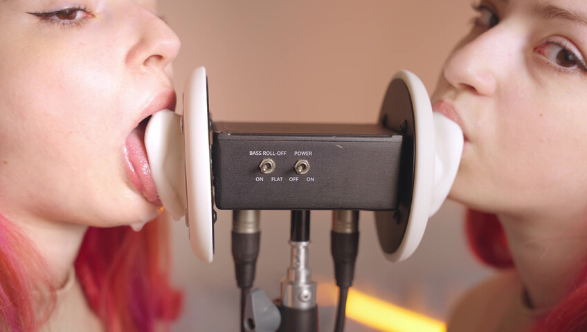 The Sounds of Girls - 28 December 2025 - ASMR Ultra Wet Sаliva Twins Ear Licking