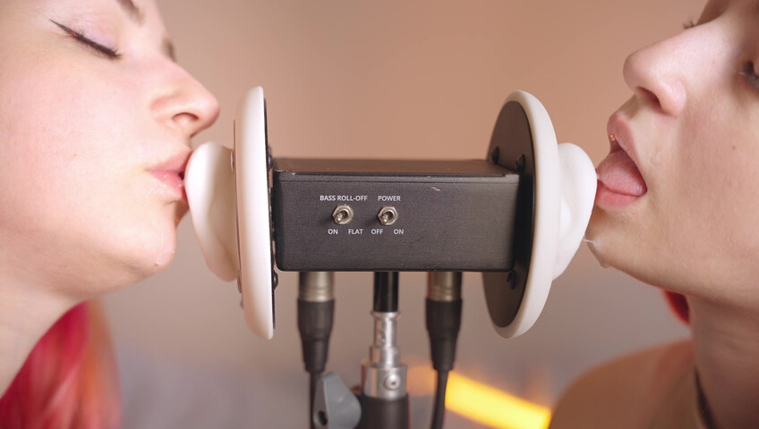 The Sounds of Girls - 28 December 2025 - ASMR Ultra Wet Sаliva Twins Ear Licking