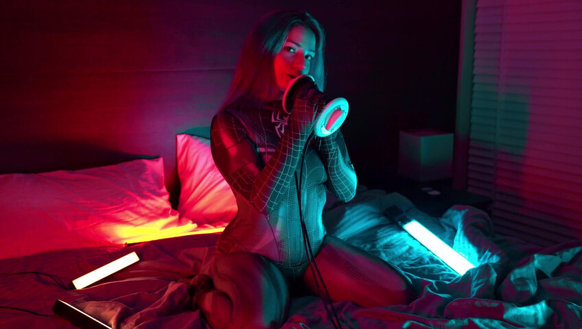 The Sounds of Girls - Horny ASMR Licking | Sexy Spider Woman Cosplay