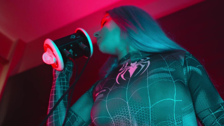The Sounds of Girls - Horny ASMR Licking | Sexy Spider Woman Cosplay
