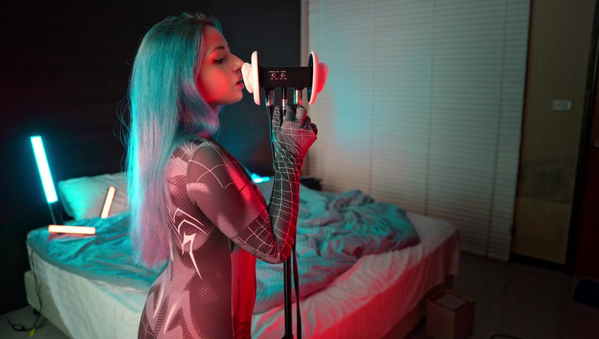 The Sounds of Girls - Horny ASMR Licking | Sexy Spider Woman Cosplay