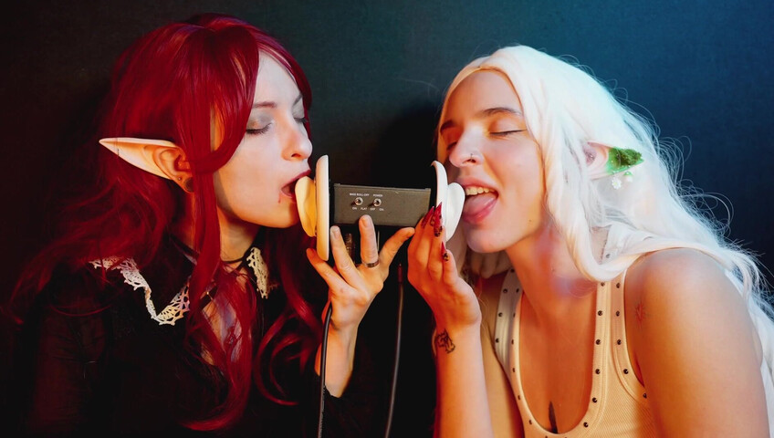 The Sounds of Girls - ASMR 2 Girls | Vampire + White Elf Sensually Licking Your Ears