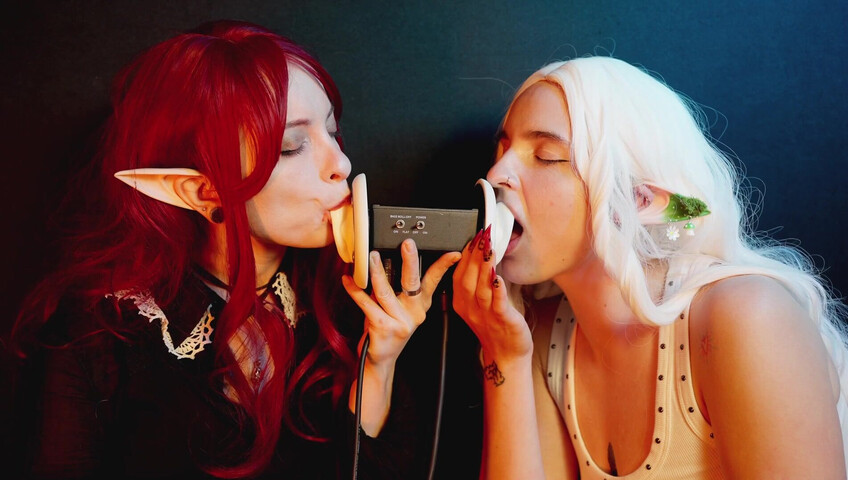 The Sounds of Girls - ASMR 2 Girls | Vampire + White Elf Sensually Licking Your Ears