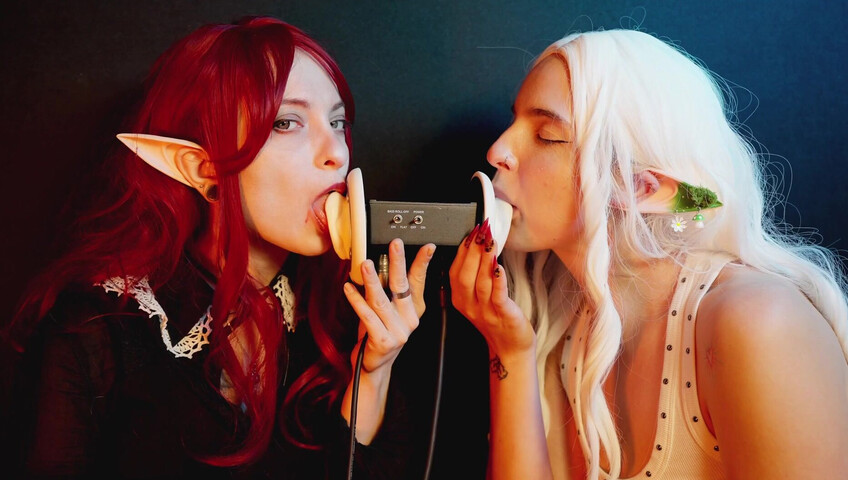The Sounds of Girls - ASMR 2 Girls | Vampire + White Elf Sensually Licking Your Ears